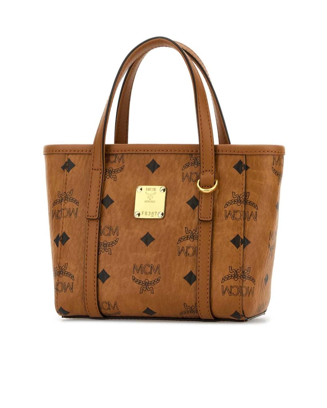 MCM Brown Toni Top-Zip Mini Shopper Bag
