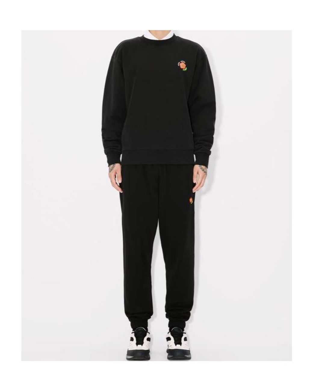 KENZO Black Pop Embroidered Jog Pants for men