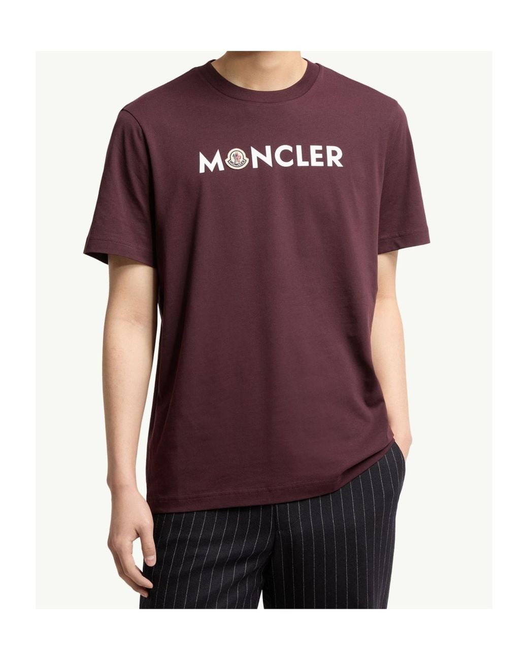 Moncler Purple Logo Patch Crewneck T-Shirt for men