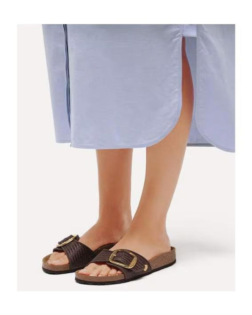 Birkenstock Brown Madrid Big Buckle Flat Sandals