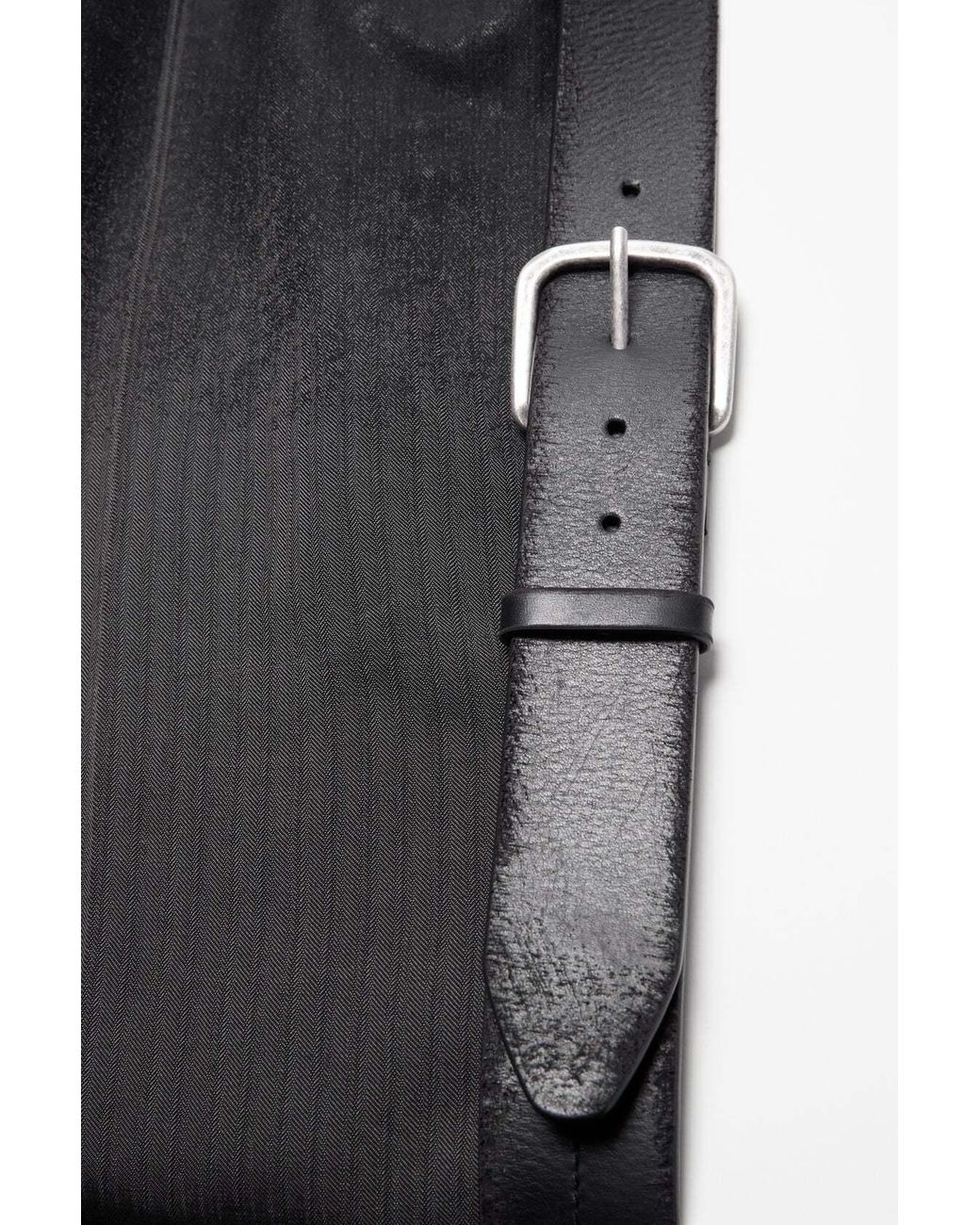 Acne Gray Buckle-Detail Trousers