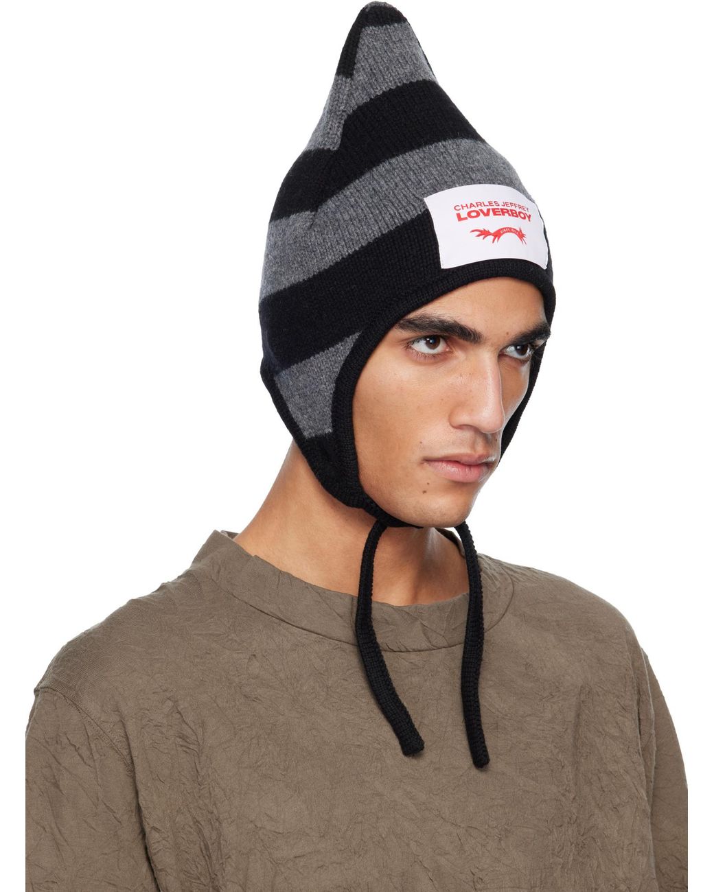 charlesjeffreyloverboy Black Wool Blend Knitted Hat for men