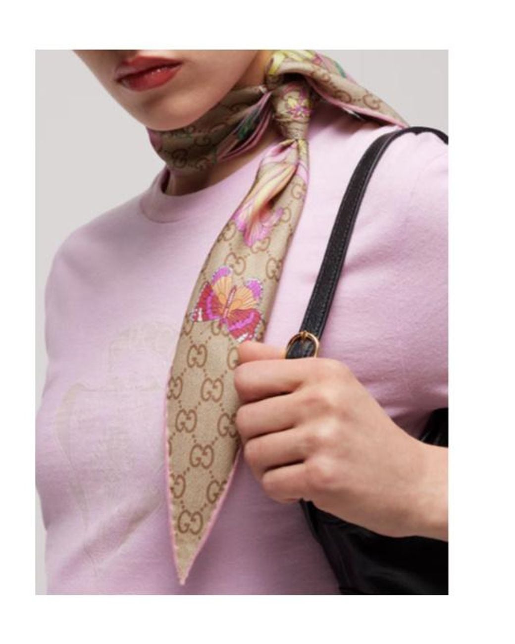 Gucci Brown Printed Gg Silk Twill Diamond Scarf