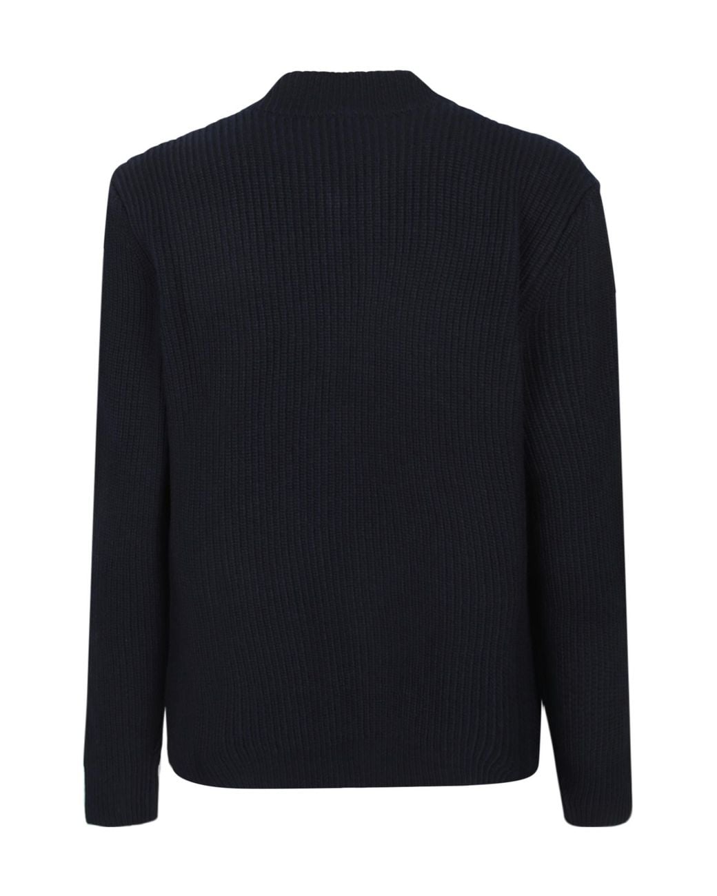 Zanone Black Ribbed Zip-Up Jacket for men