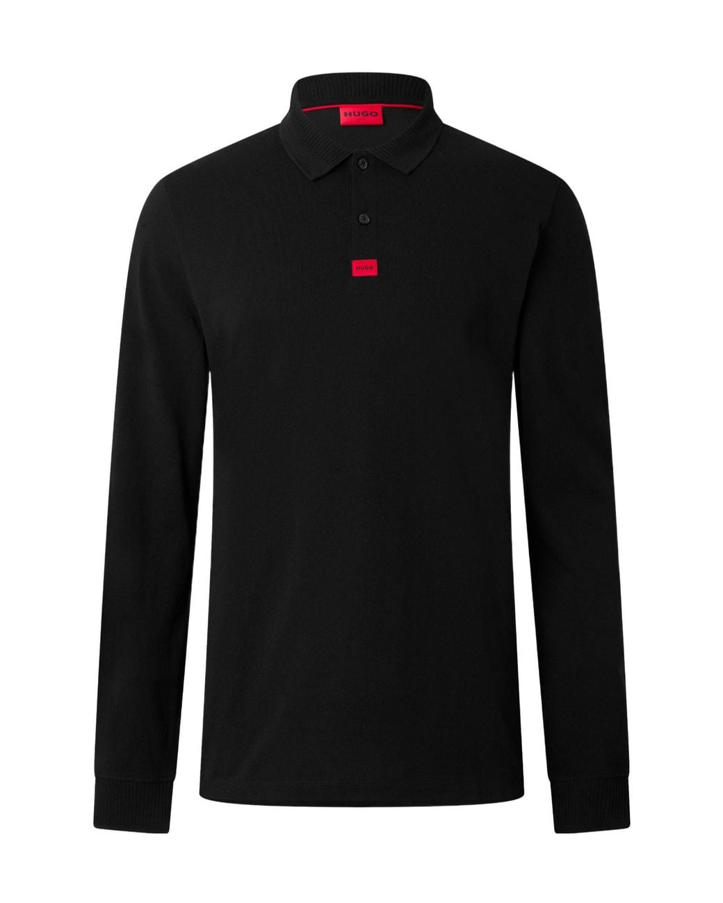 Boss Black Solid Longsleeve Polo Shirt for men