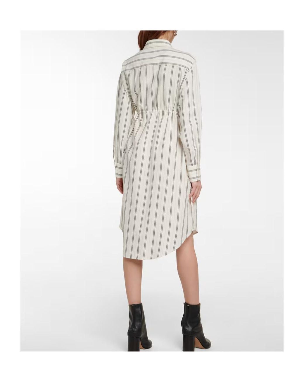 MM6 by Maison Margiela White Striped Shirt Dress