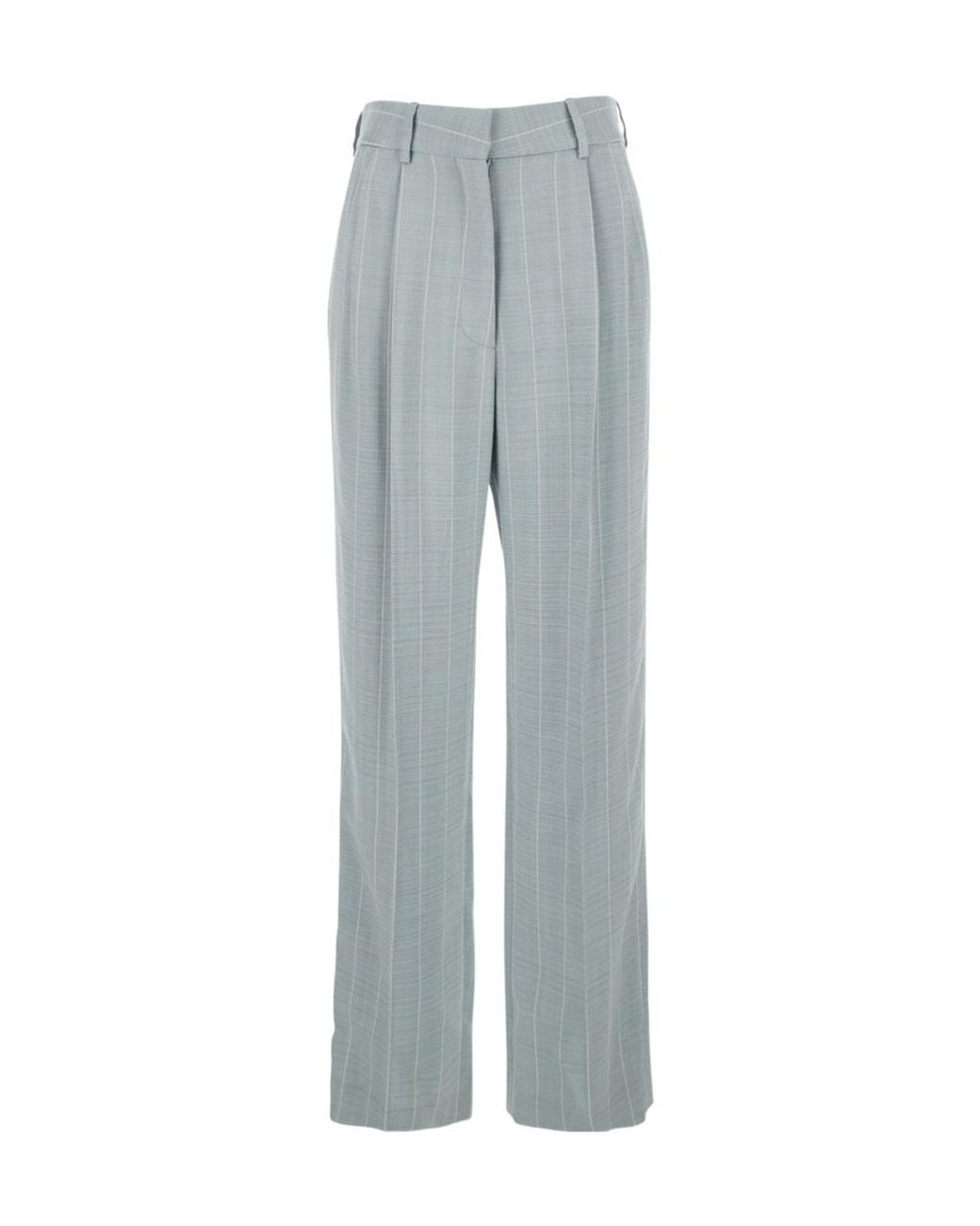 Blazé Milano Gray Stripe-Pattern Trousers