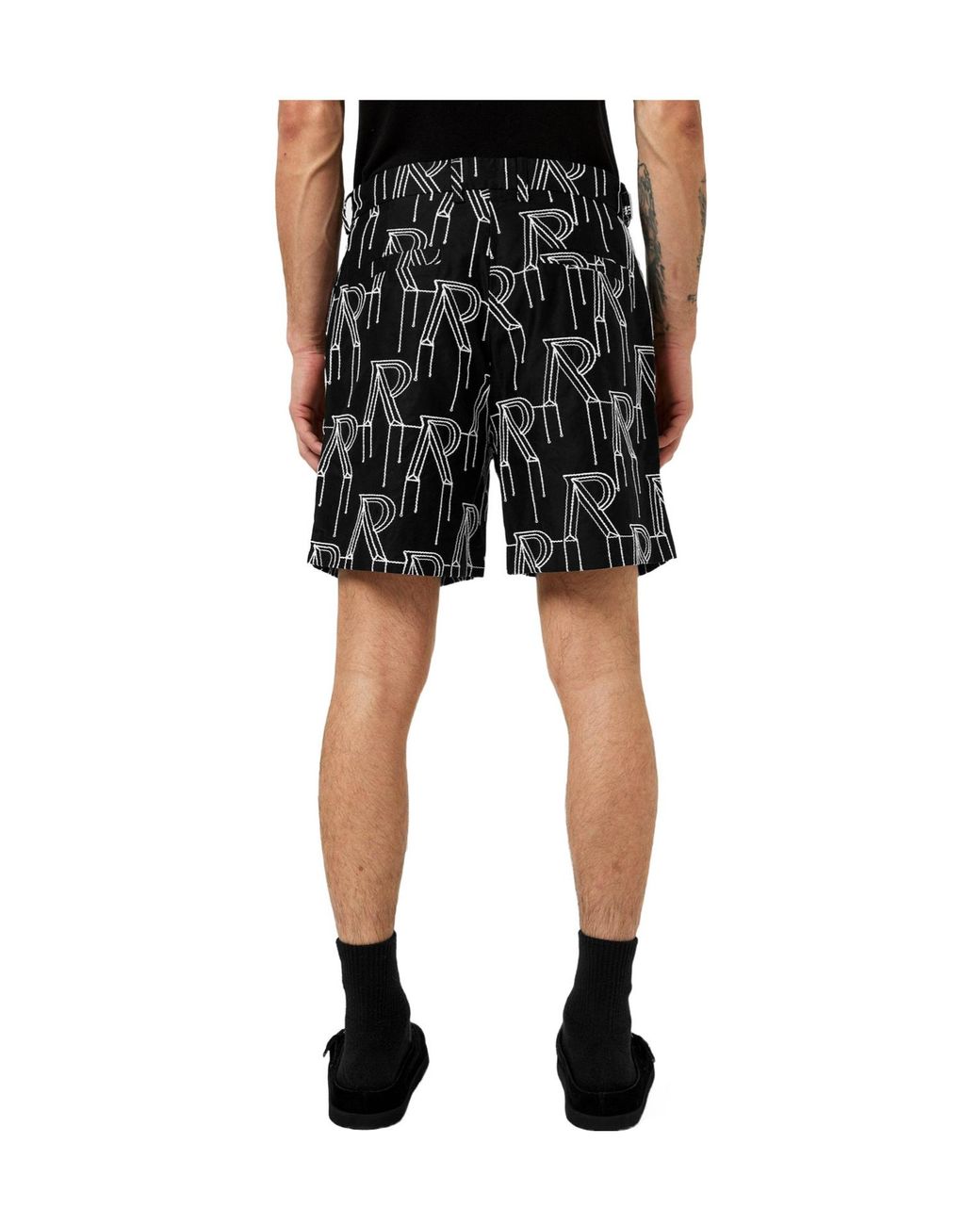 Represent Black Cotton Woven Tracksuit Shorts for men