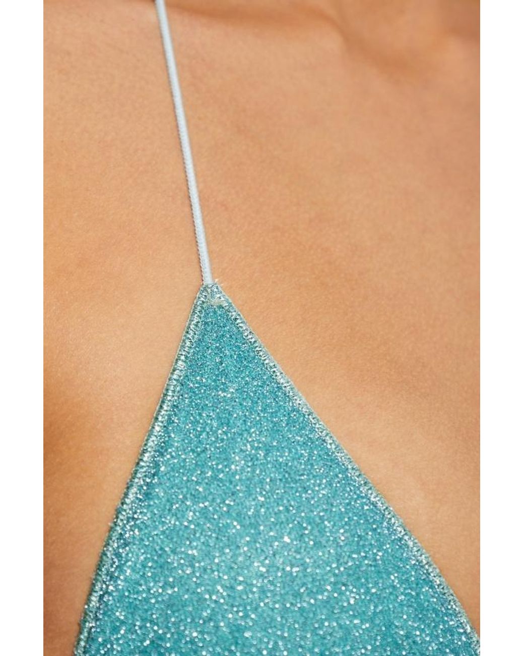 Oseree Blue Oséree Lurex Triangle Bikini Set