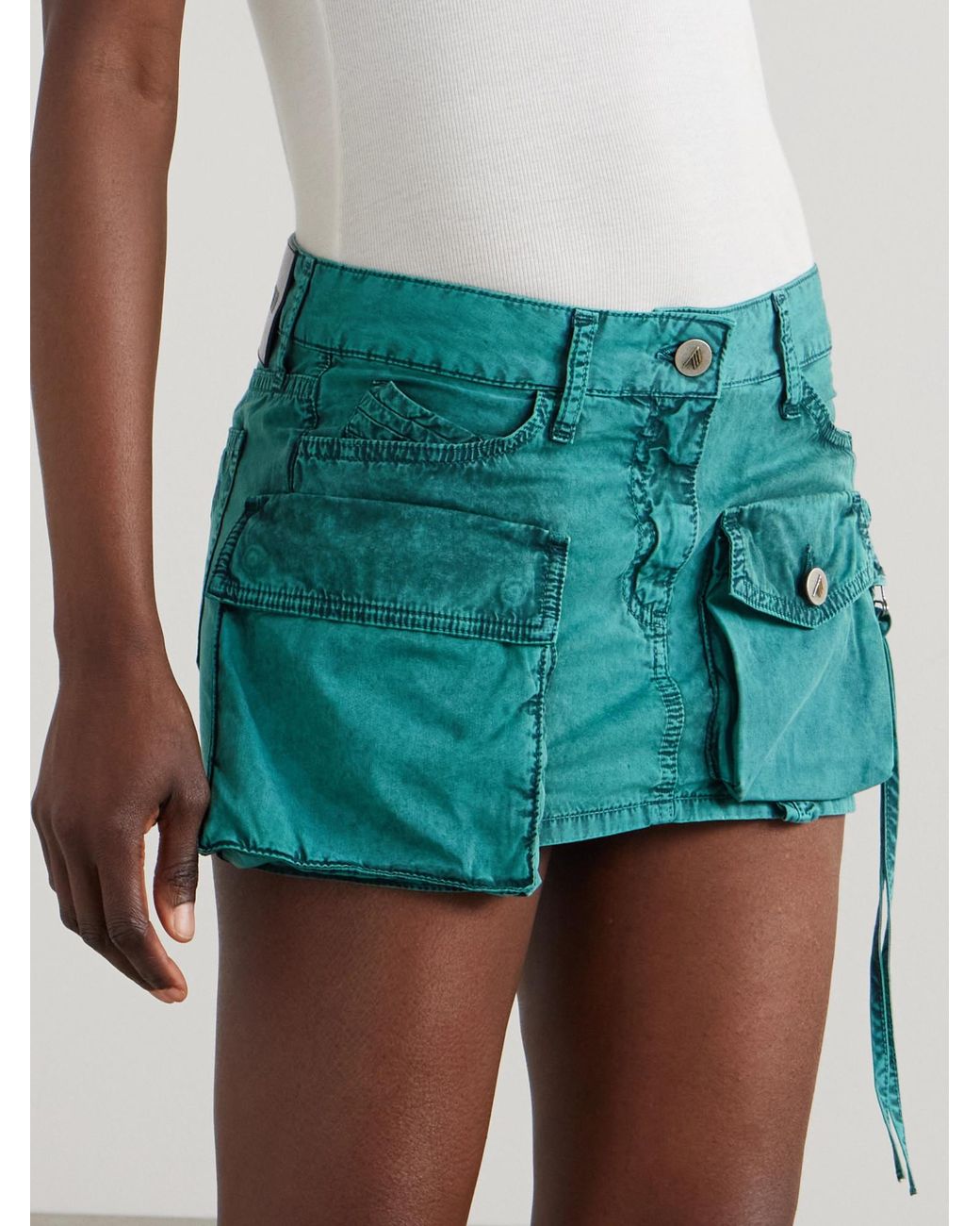 The Attico Blue Denim Mini Skirt