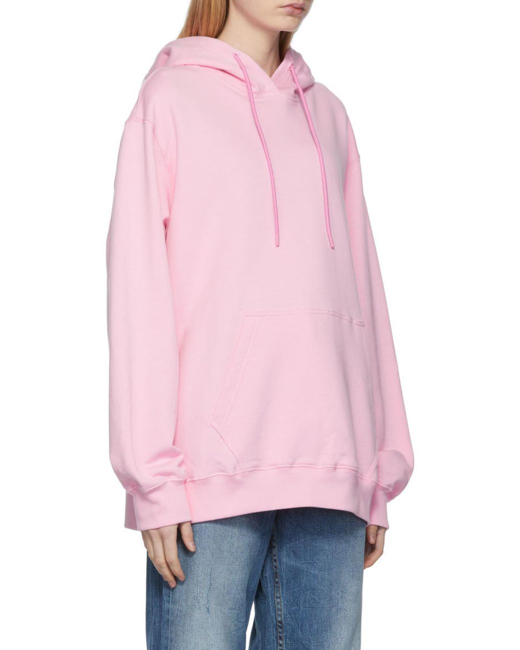 MSGM Pink Oversized Cotton Hoodie
