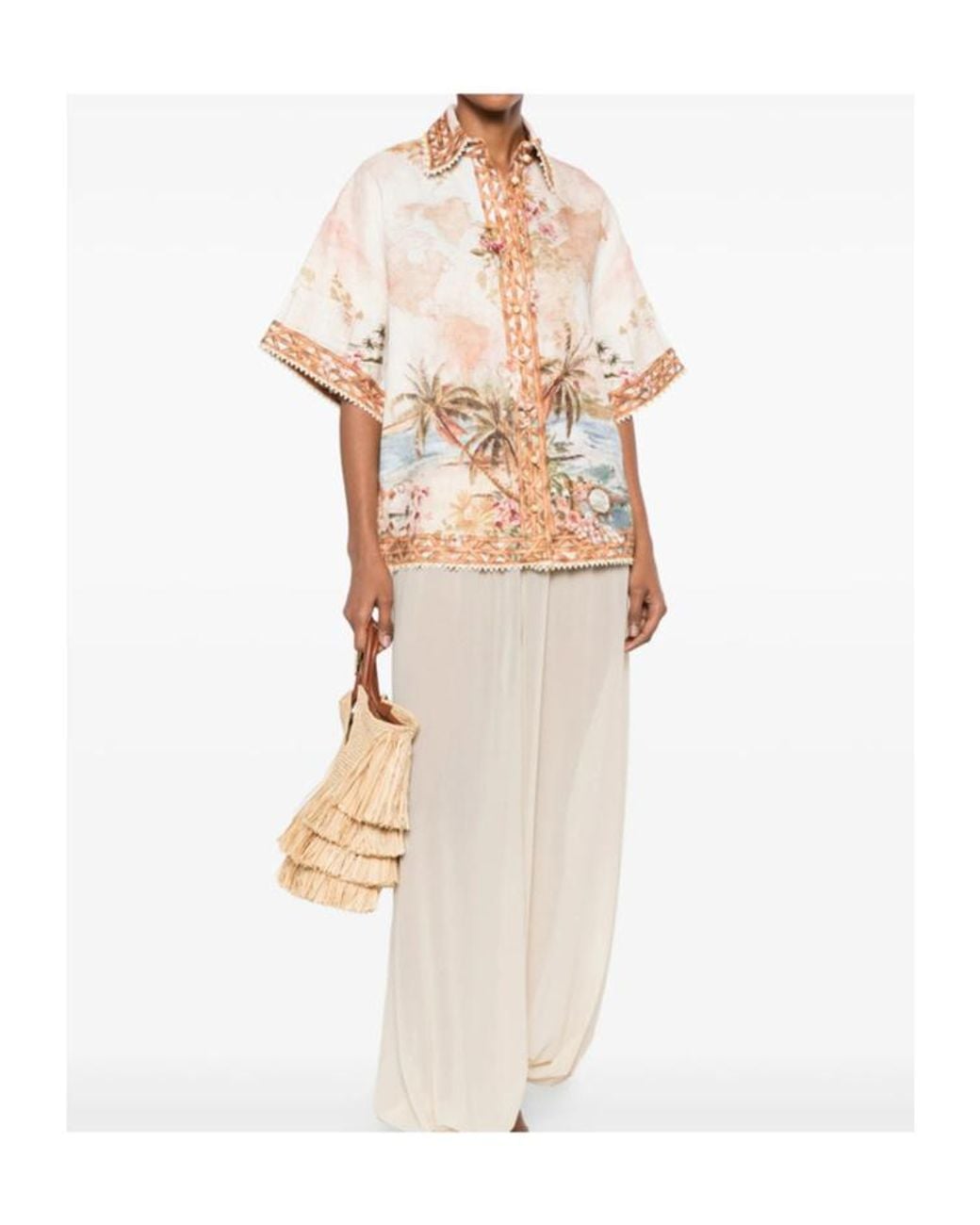 Zimmermann White Short-Sleeved Shirt