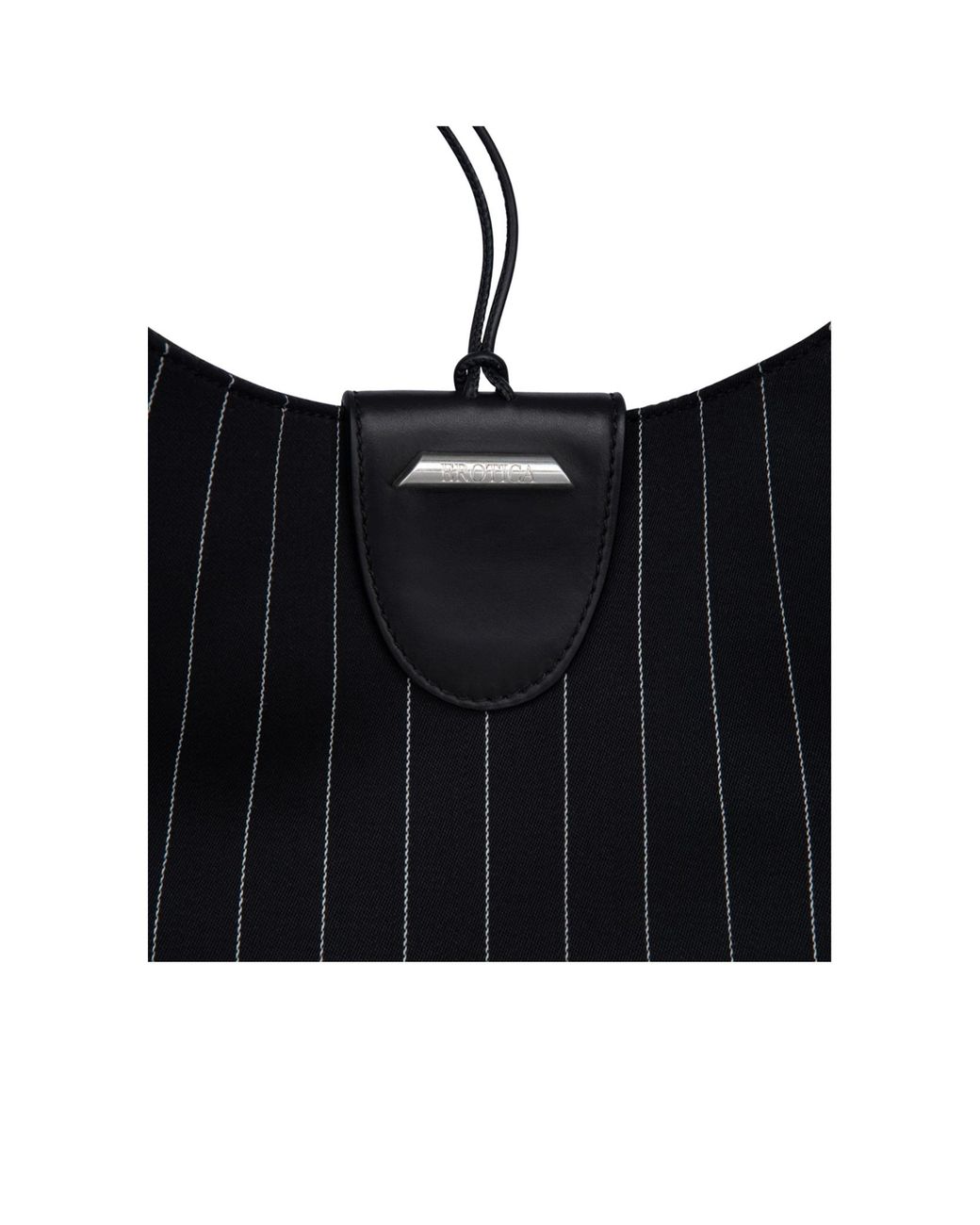 Dondup Black Large Pinstripe-Pattern Shoulder Bag