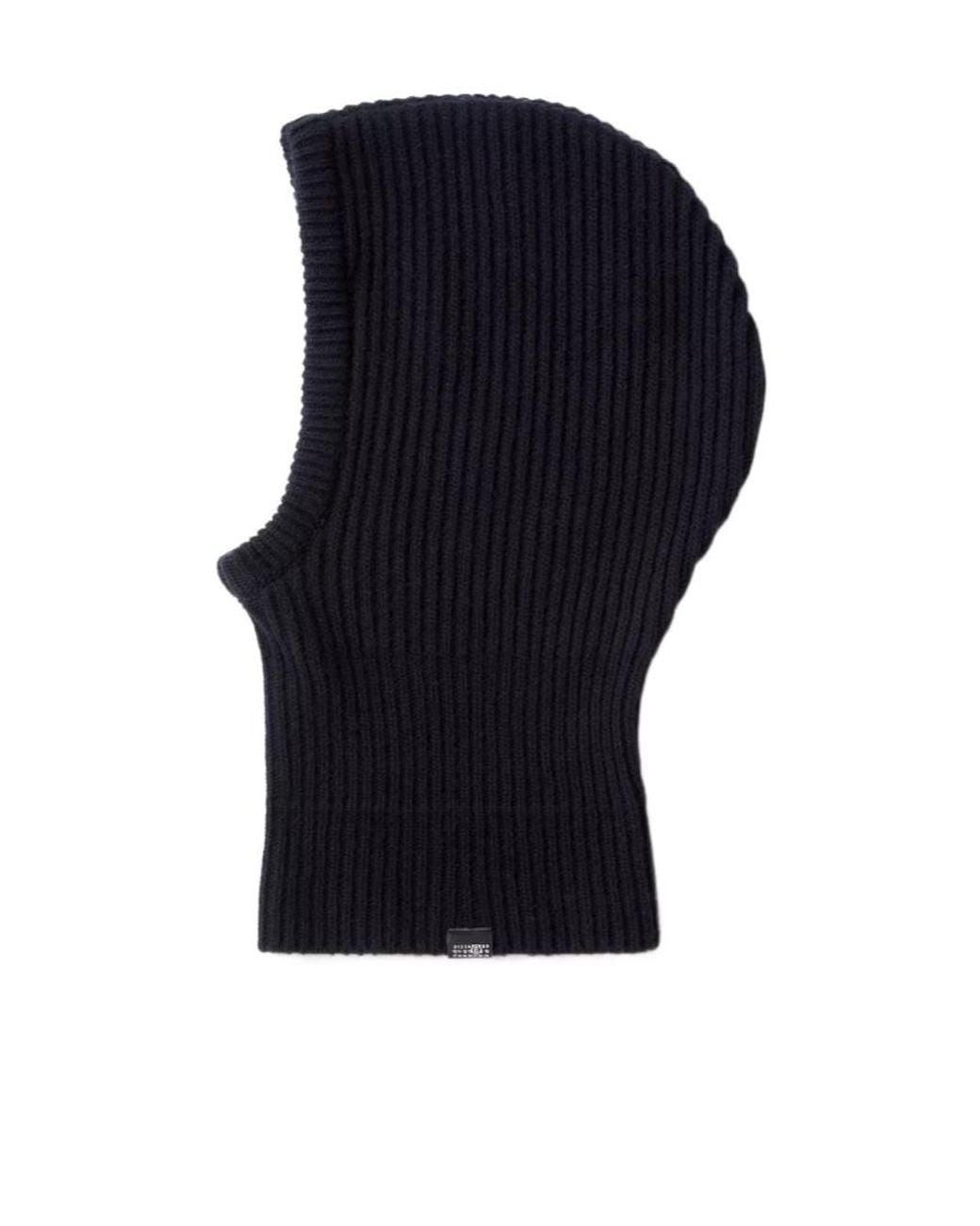 MM6 by Maison Margiela Blue Numeric Ribbed Balaclava