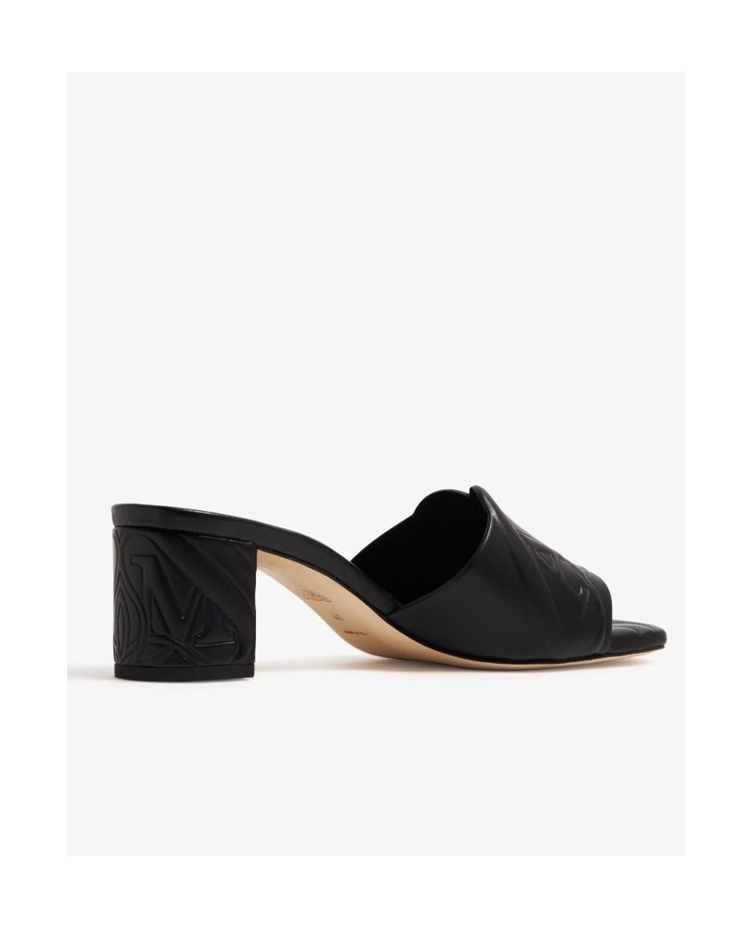 McQueen Black Seal Heeled Sandals