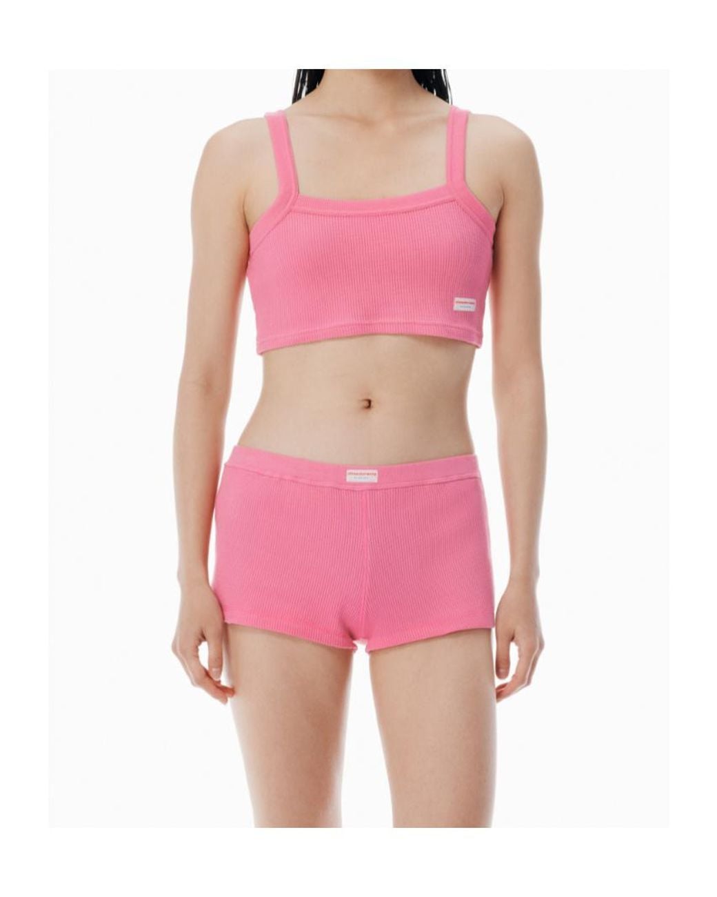 Alexander Wang Pink Waffle-Knit Cami Tank