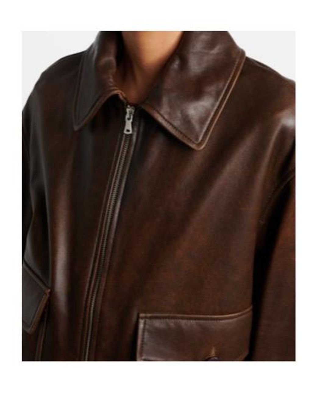 Nour Hammour Brown Anton Leather Blouson Jacket