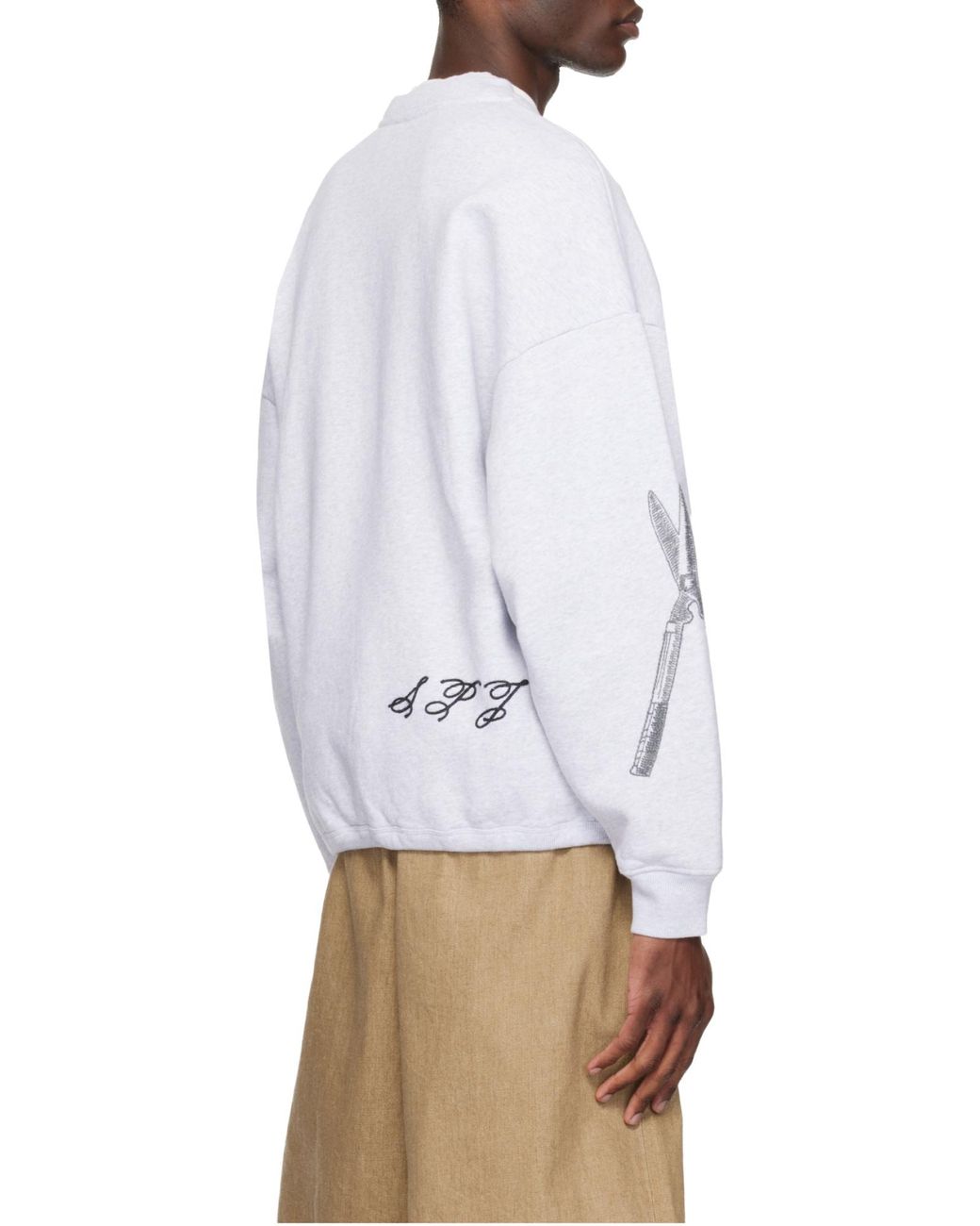 Jacquemus White Logo Printed Crewneck Sweatshirt for men