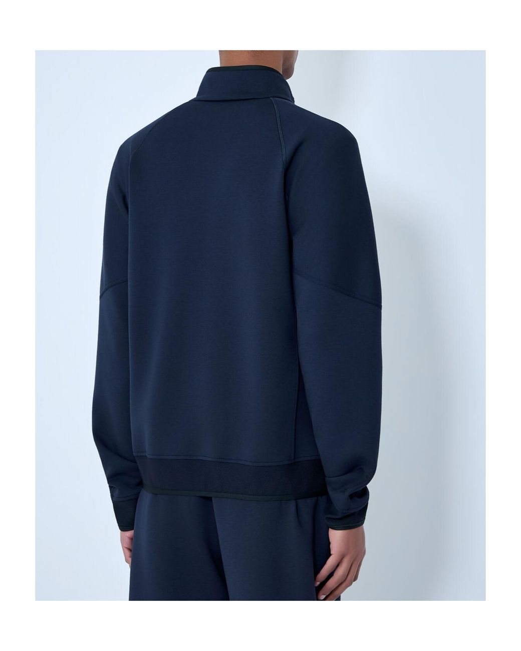 Moncler Blue Logo Zip-Up Sweatshirt for men