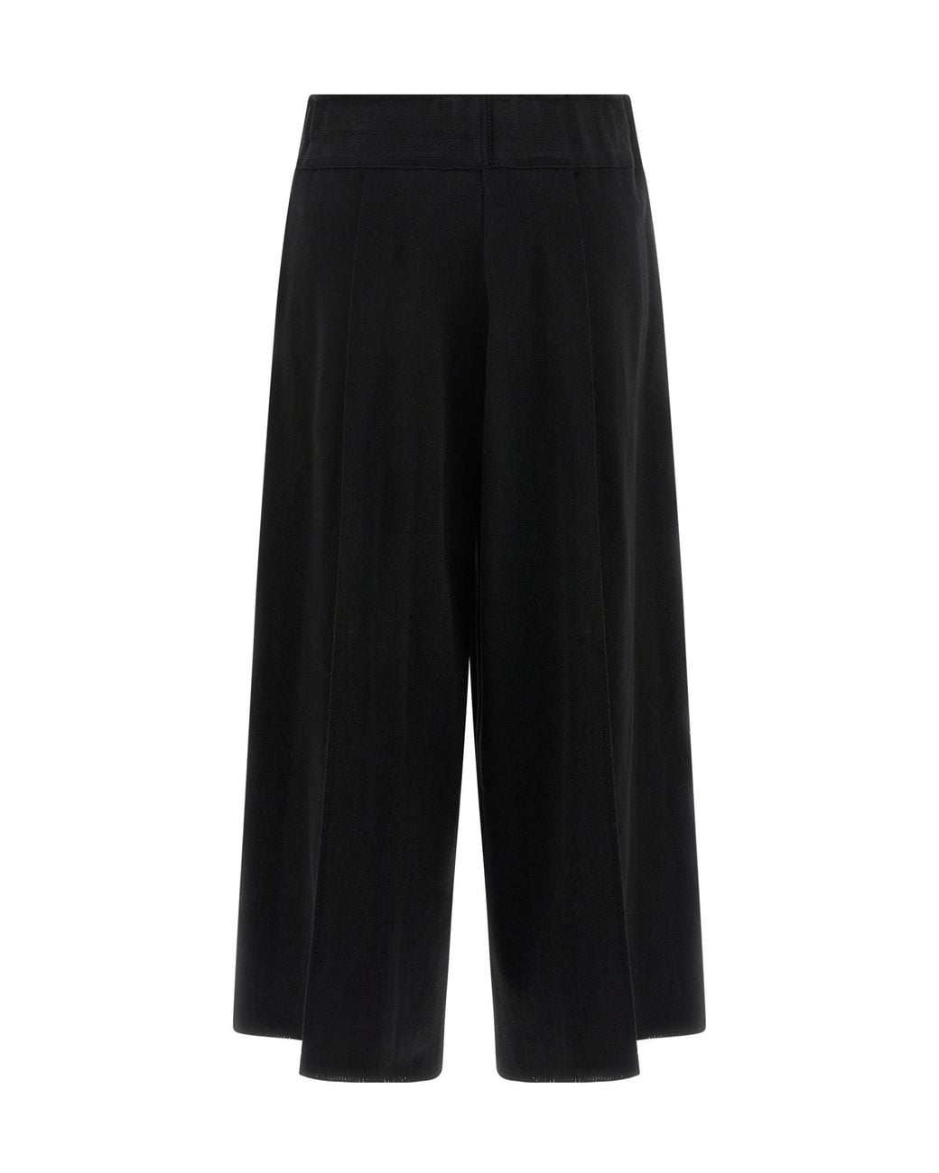 Issey Miyake Black Wide-Leg Cropped Trousers