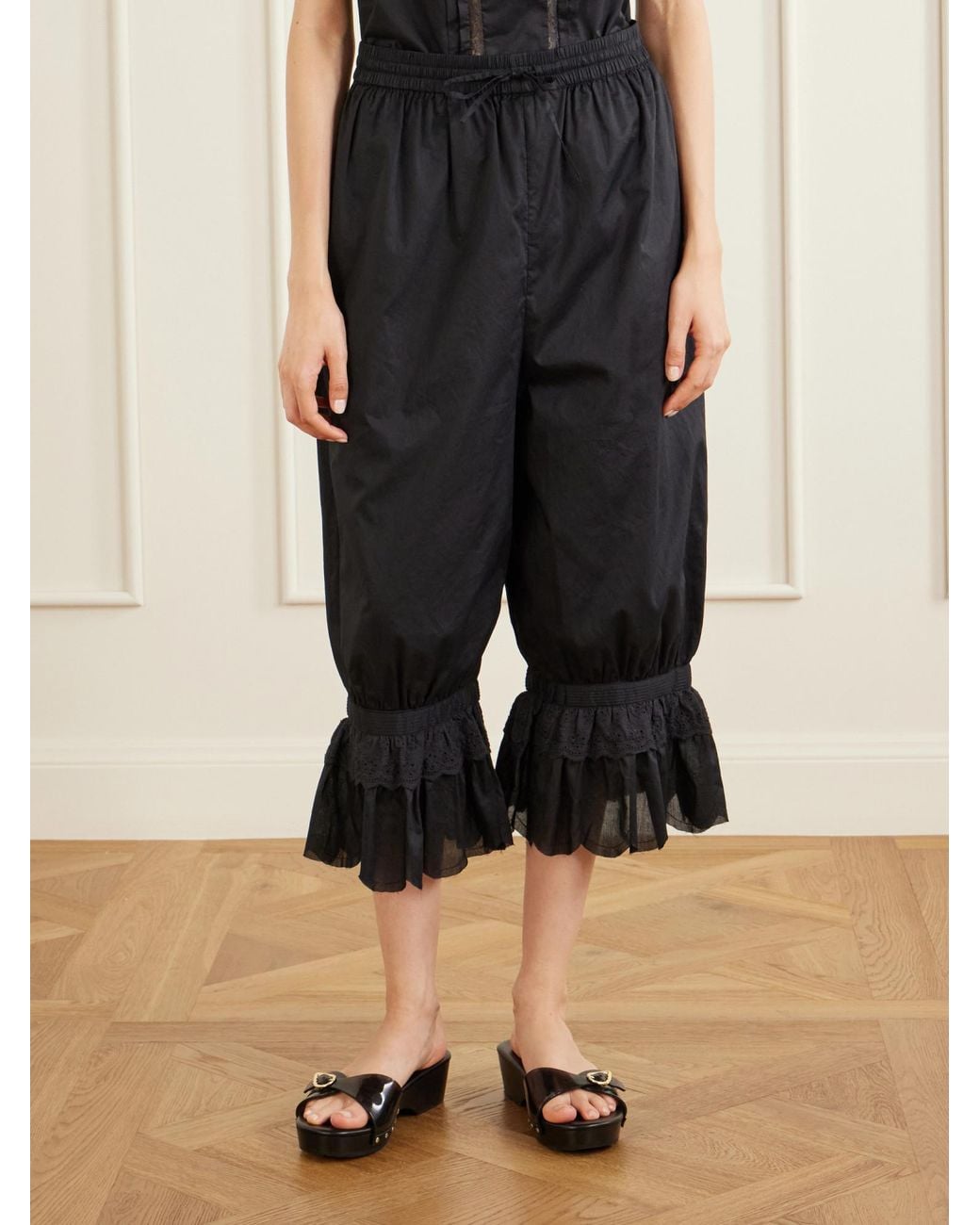 Staud Black Light Cotton Cropped Pants