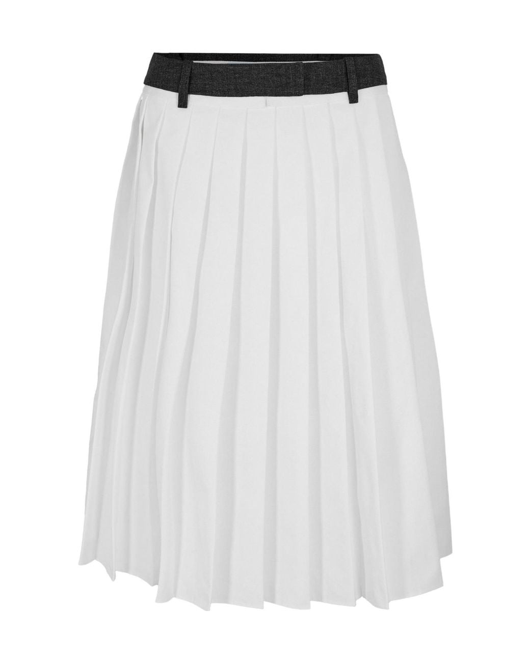 Prada White Midlength Pleated Skirt