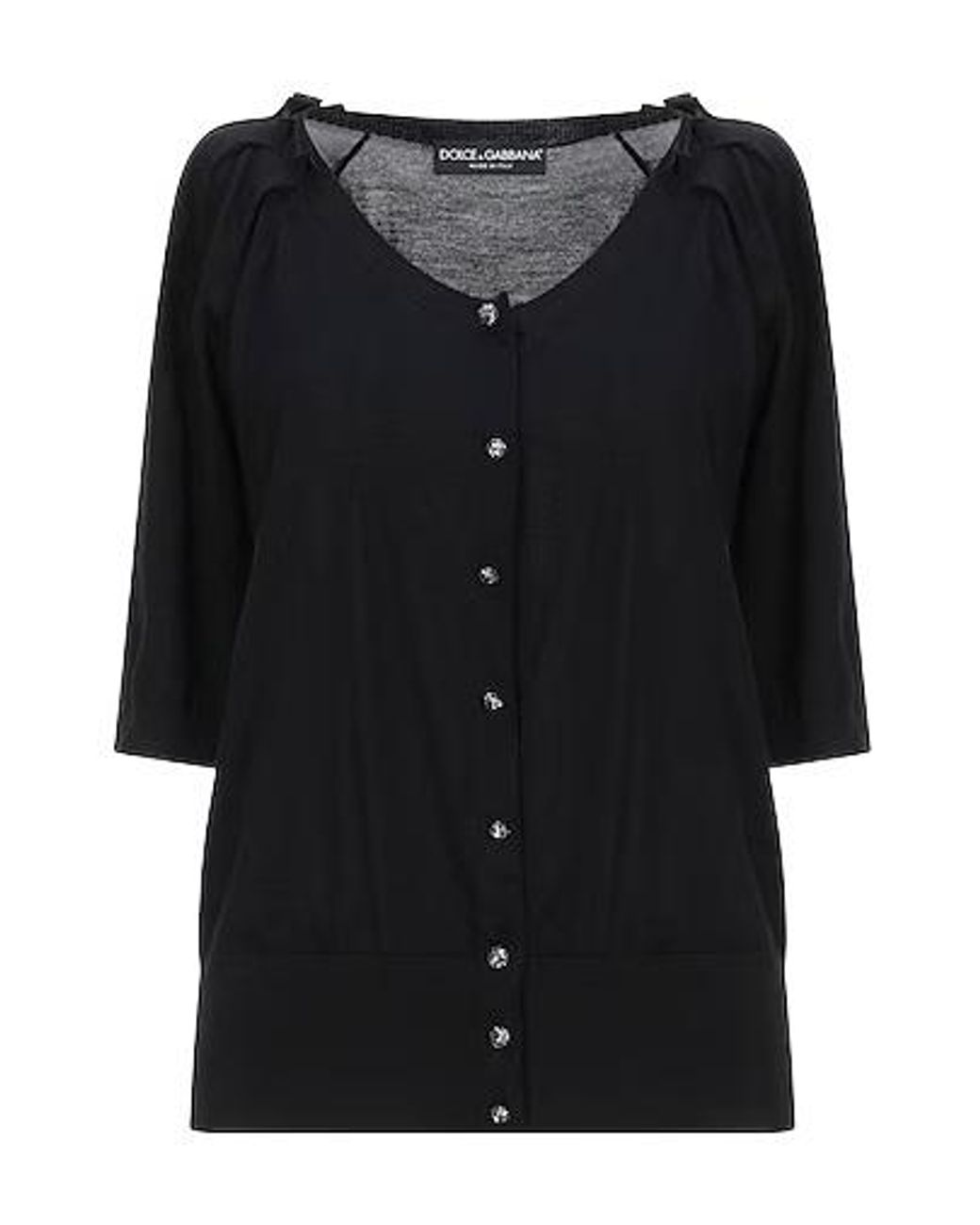 Dolce & Gabbana Black Solid Wool Knit Sweater
