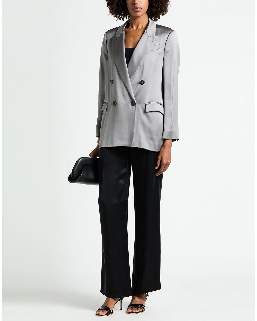 Brunello Cucinelli Gray Blazer Silk