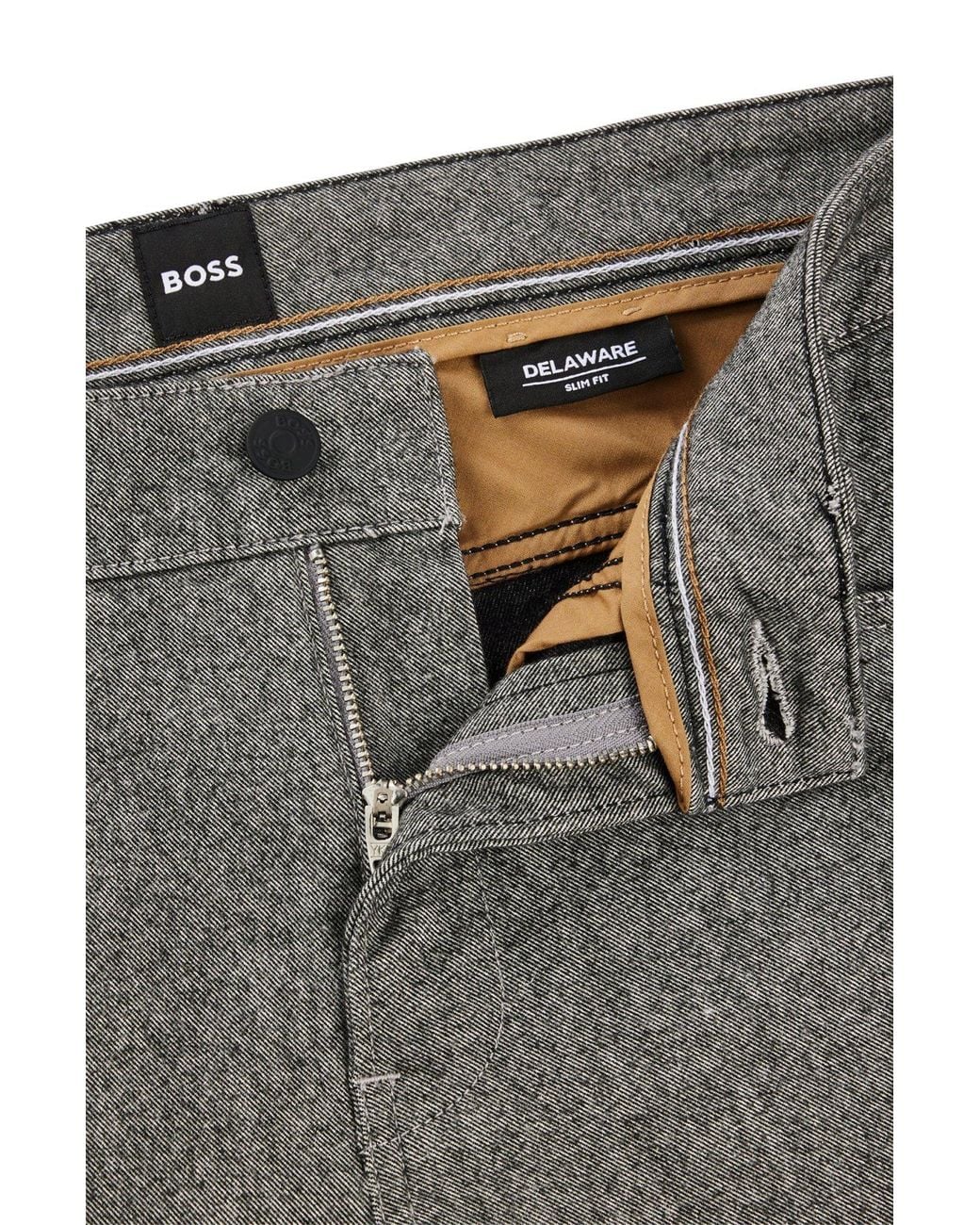 Boss Gray Brushed Denim Jeans for men