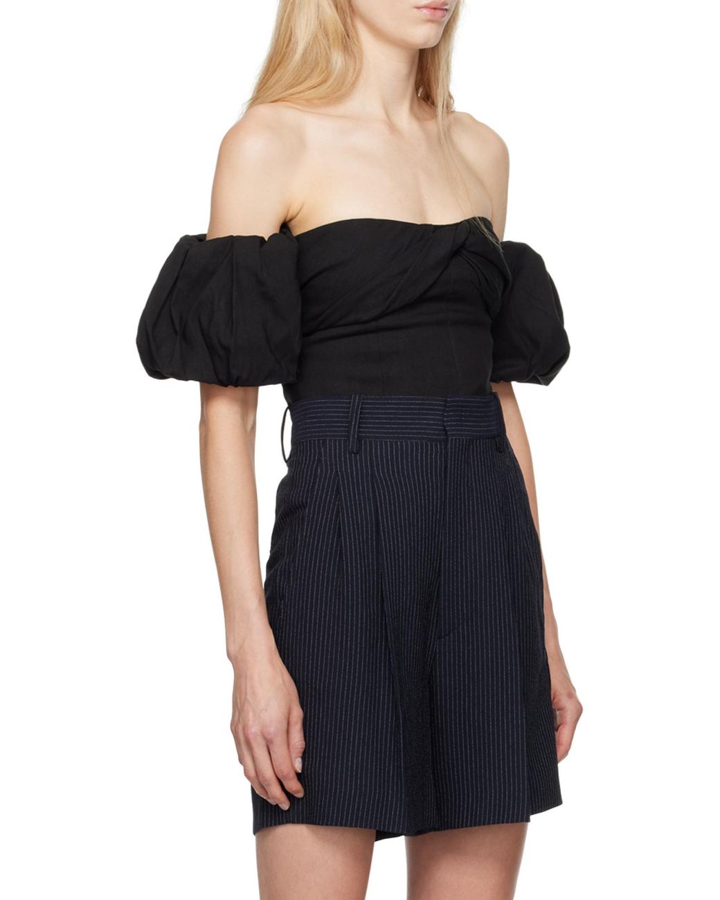 Isabel Marant Black Daniela Detachable-Sleeved Strapless Blouse
