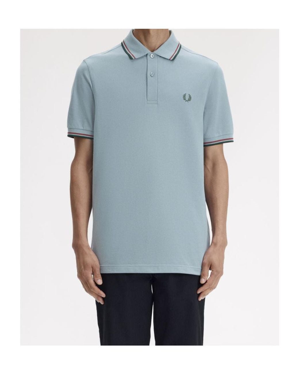 Fred Perry Blue Short-Sleeved Polo Shirt for men