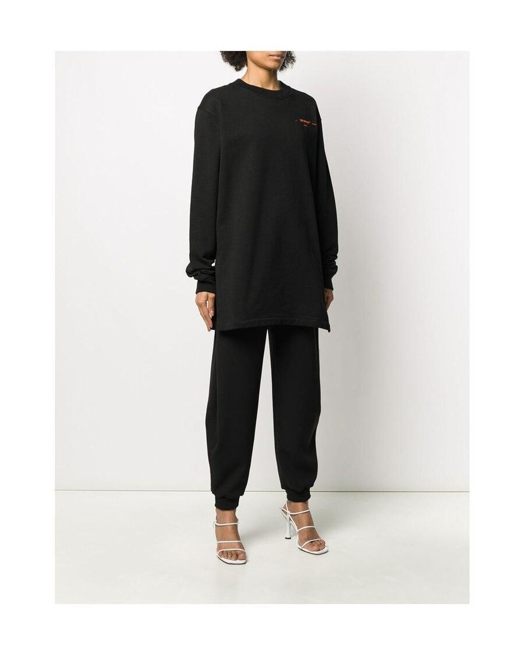 Off-White c/o Virgil Abloh Black Coral-Embroidered Oversized Jumper