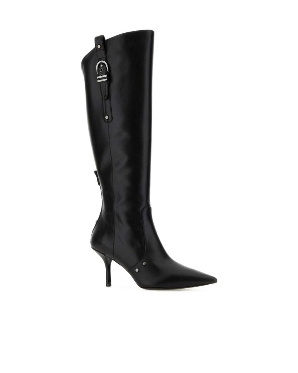 Stuart Weitzman Black Thigh-High Pointed-Toe Boots
