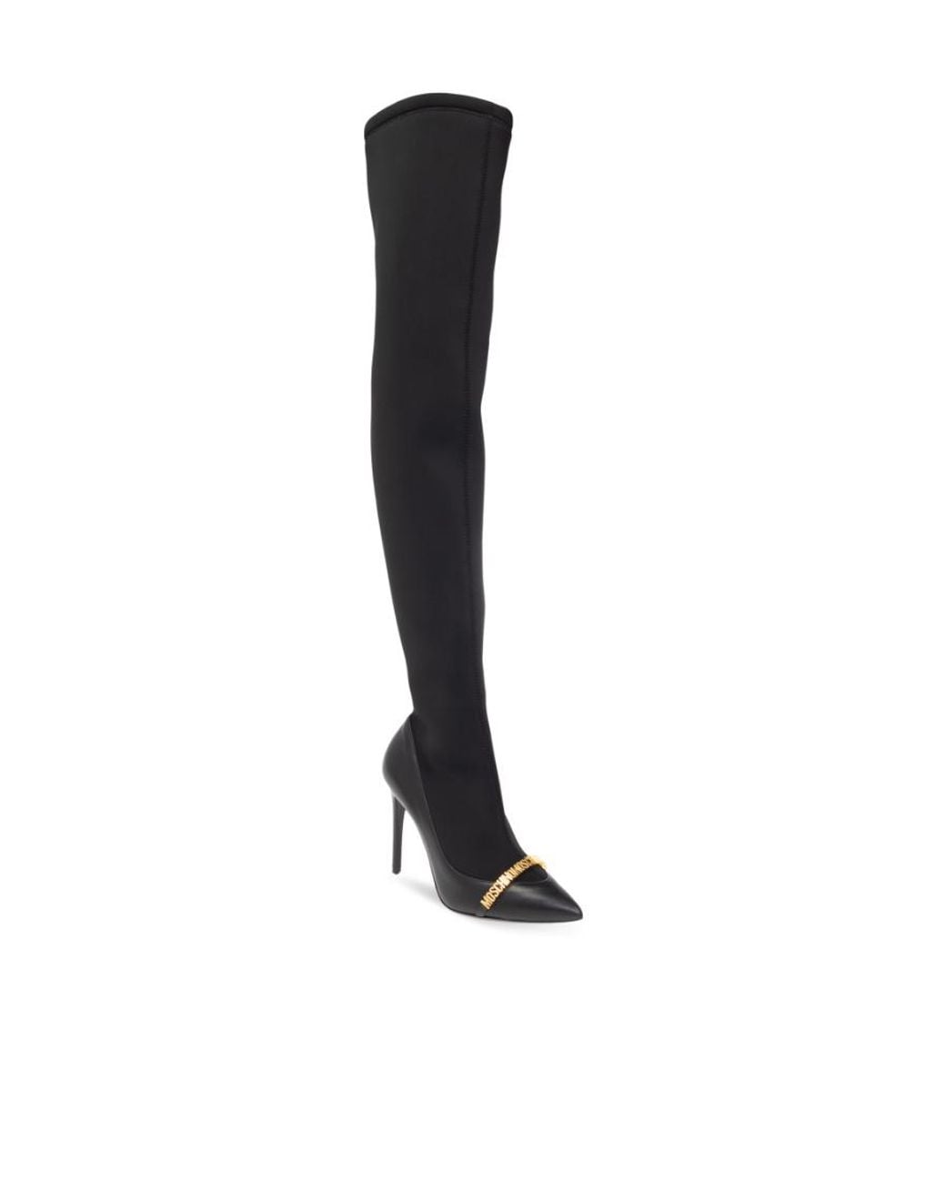 Moschino Black Embossed-Logo 110Mm Leather Boots