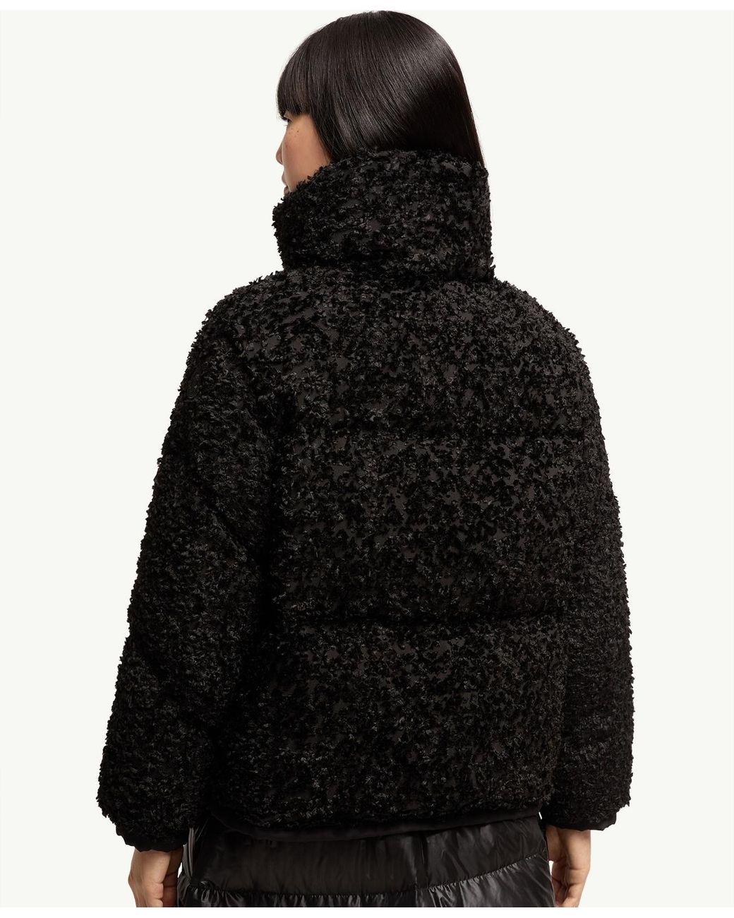 Moncler Black Sittelles Bouclé Down Jacket