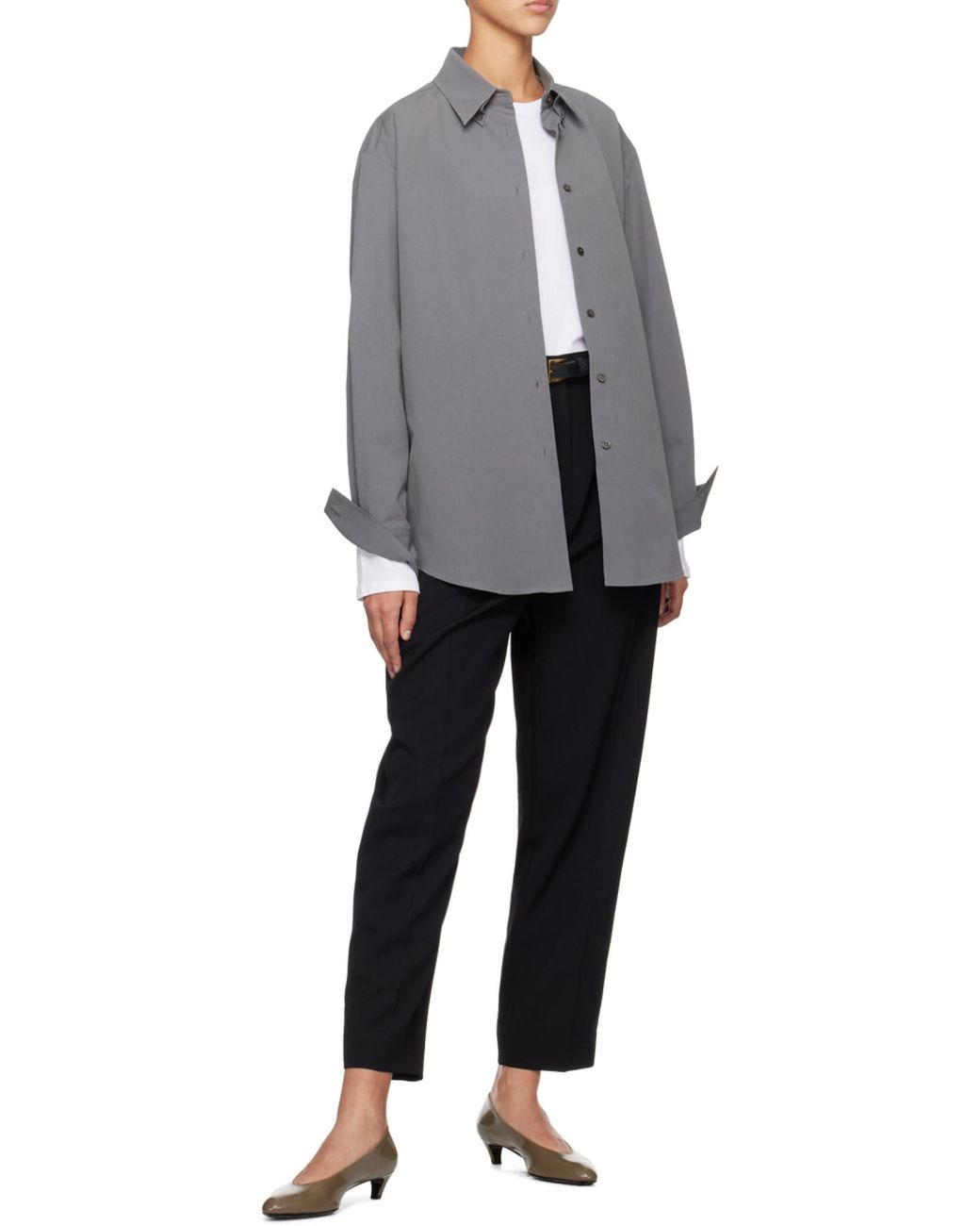 The Row Black Corby Pleated Wool Tailored Trousers