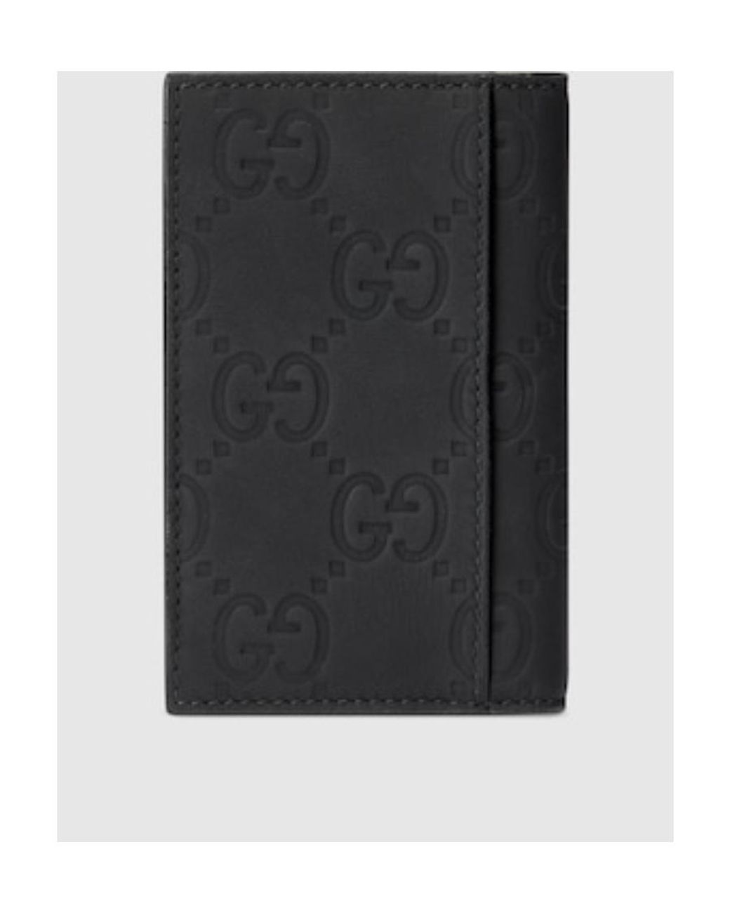 Gucci Black Gg Embossed Long Card Holder for men