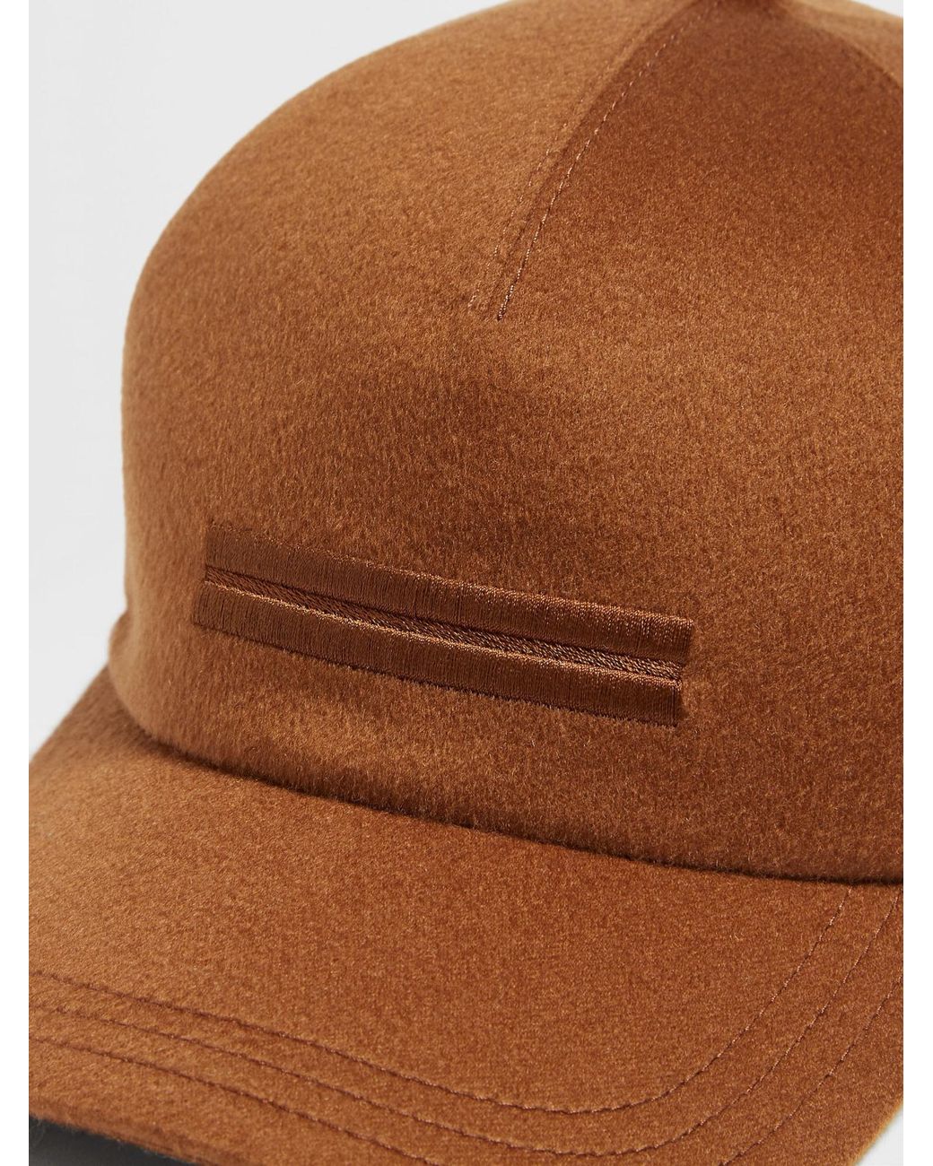 Zegna Brown Logo Detailed Baseball Cap for men