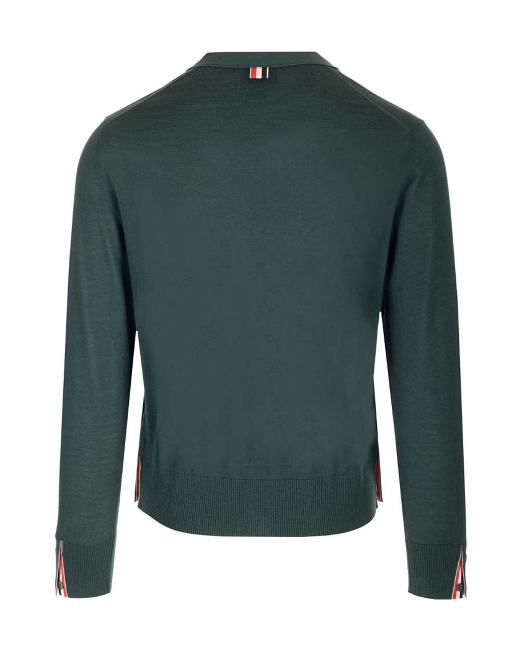 Thom Browne Green Button-Up Knitted Cardigan for men