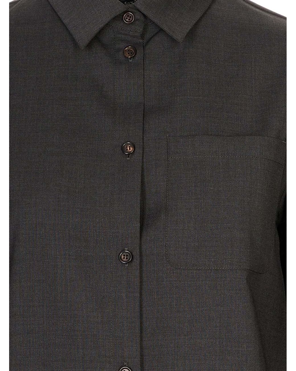 Max Mara Gray S Longline Button-Up Shirt