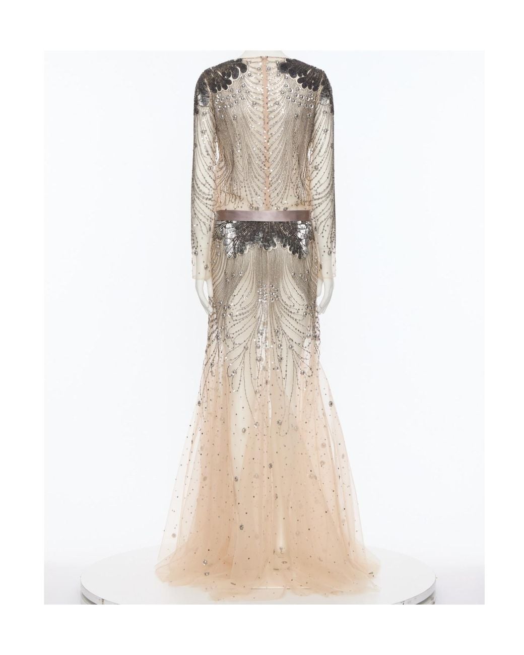 Valentino Natural Long-Sleeved Dress