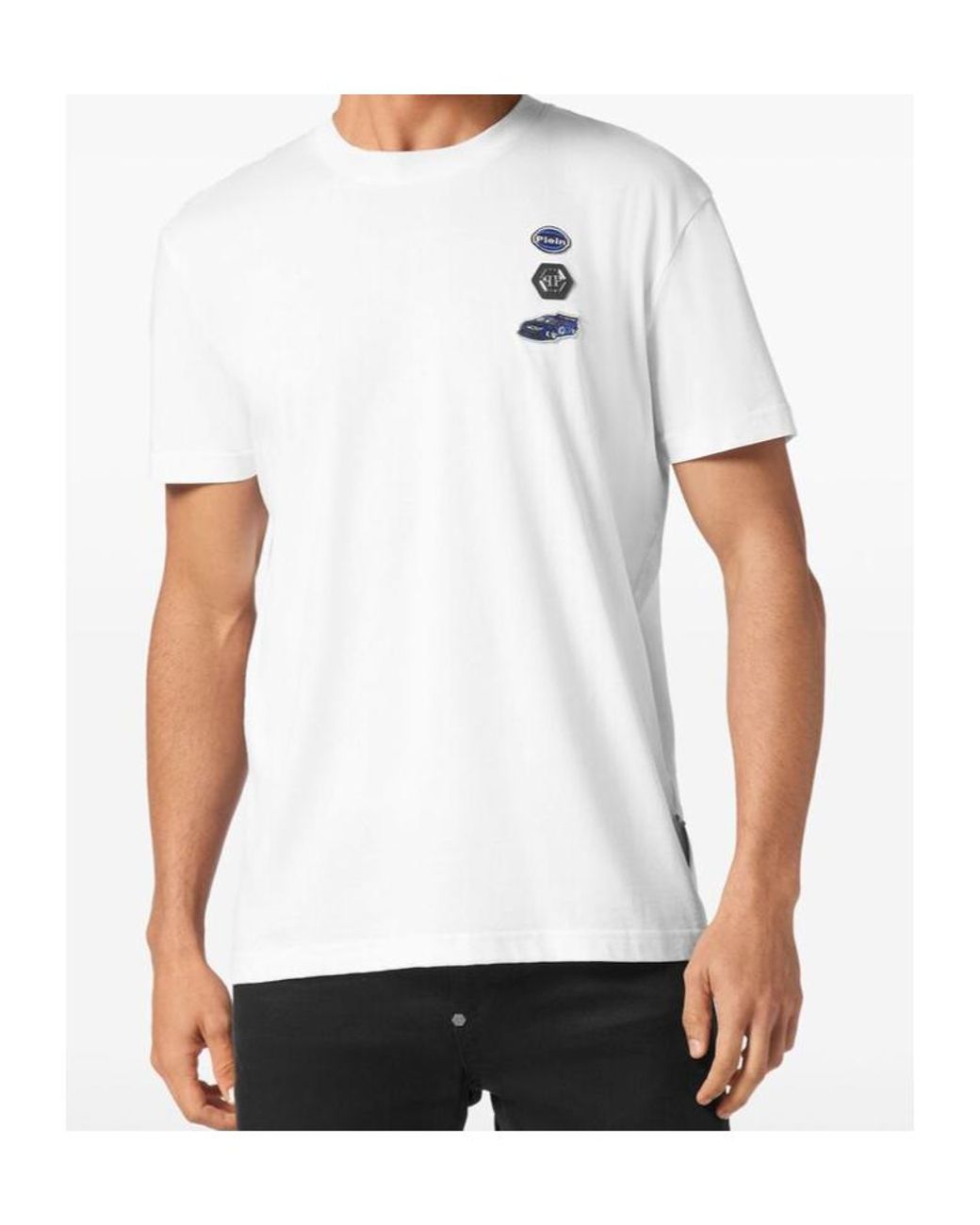 Philipp Plein White Crewneck Ss Cars Racing Jersey T-Shirt for men