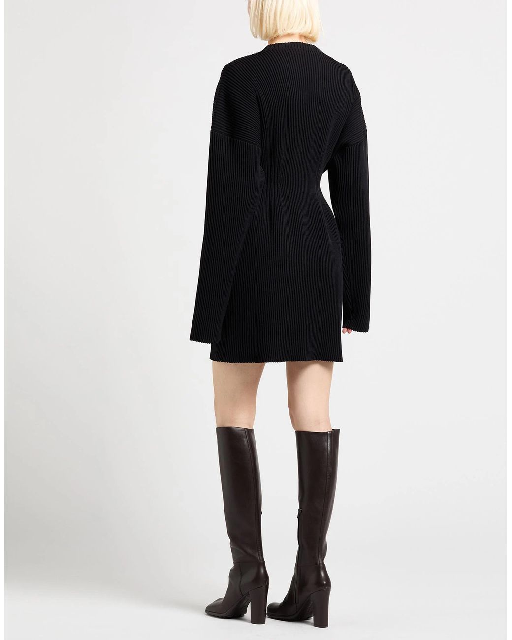 Balenciaga Black Solid Color Knitted Dress
