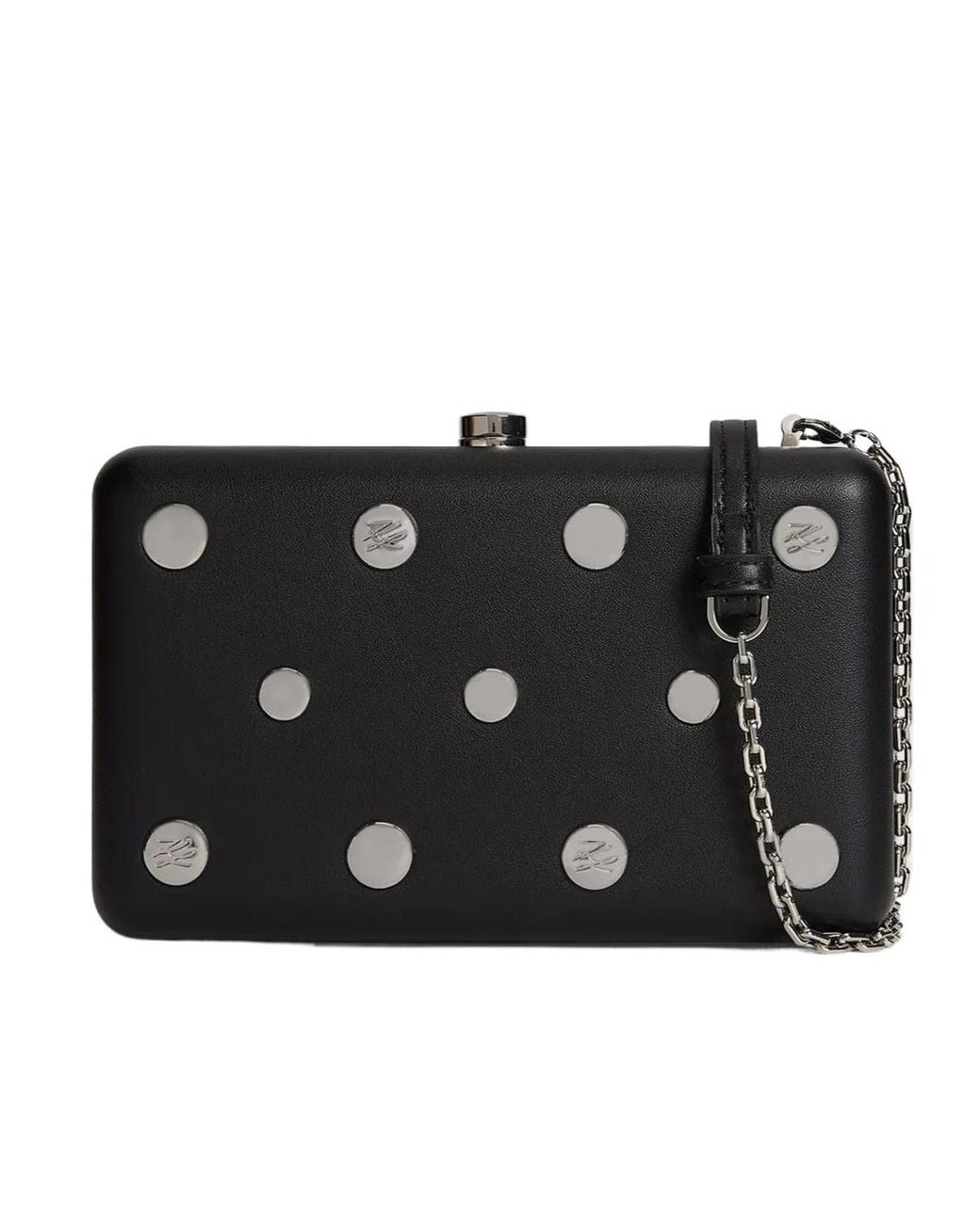 Karl Lagerfeld Black K/Soiree Stud-Embellished Clutch