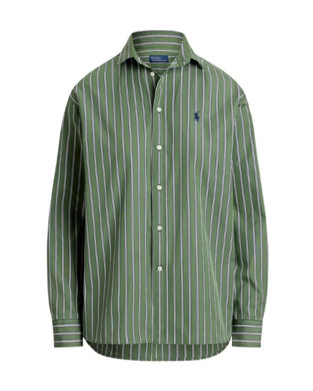 Polo Ralph Lauren Green Logo Embroidered Striped Shirt
