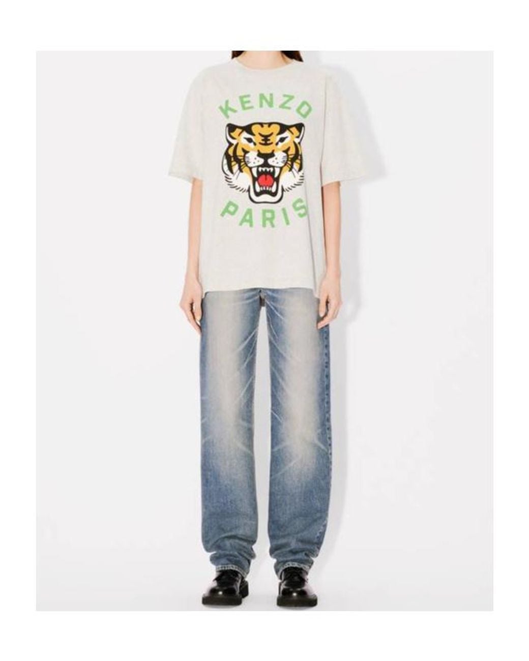 KENZO White Lucky Tiger Crewneck T-Shirt for men