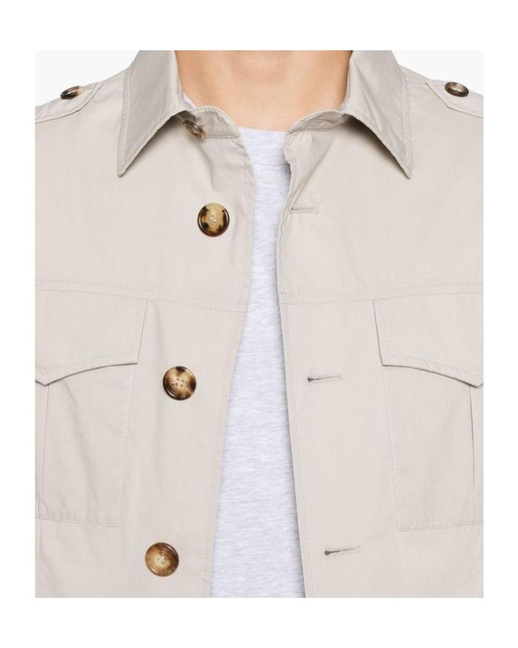 Brunello Cucinelli White Multi-Pocket Jacket for men