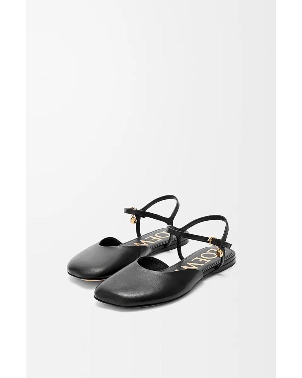 Loewe Black Toy Ankle Strap Ballerinas