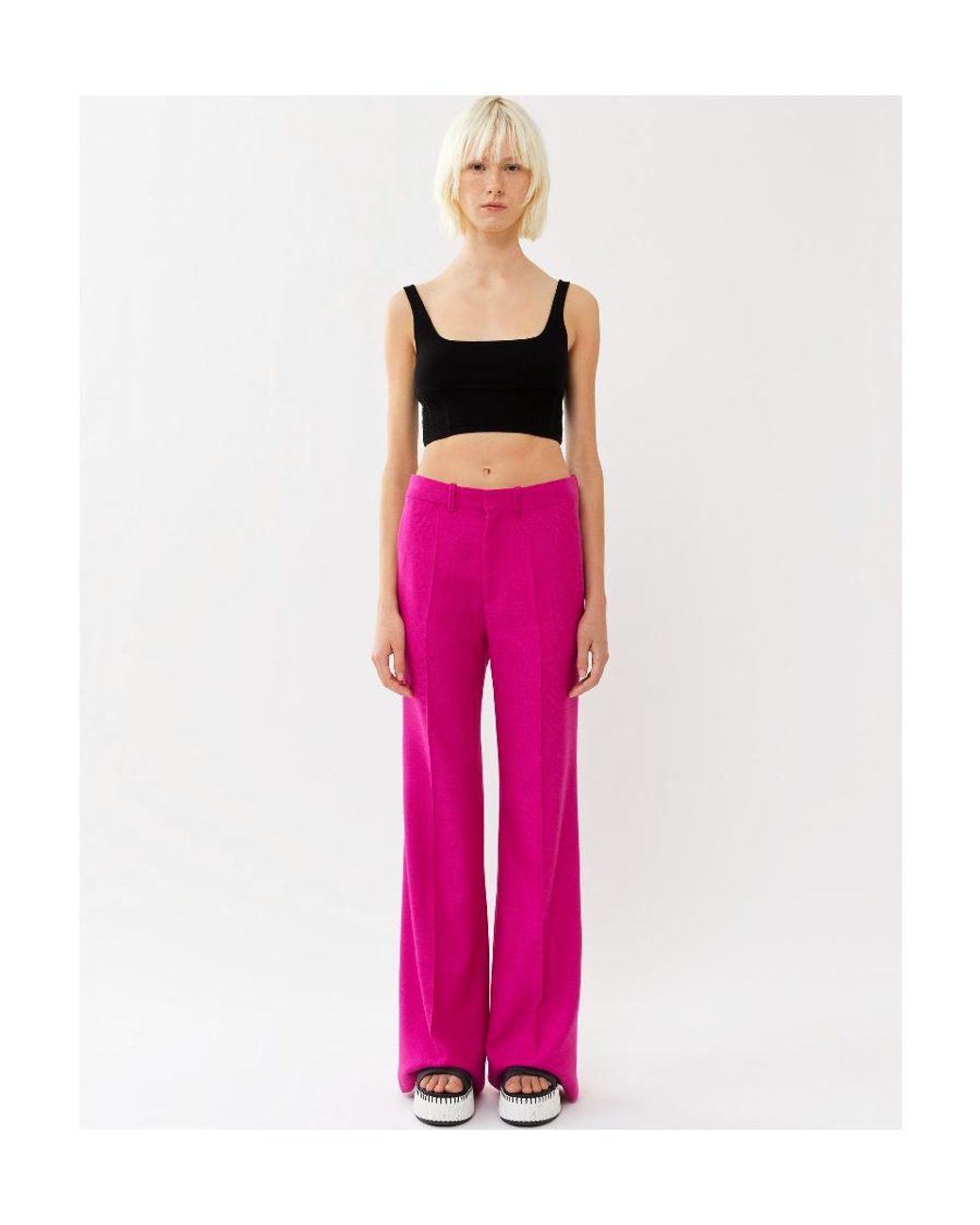 Chloé Pink Chloé Pleated Flared Trousers
