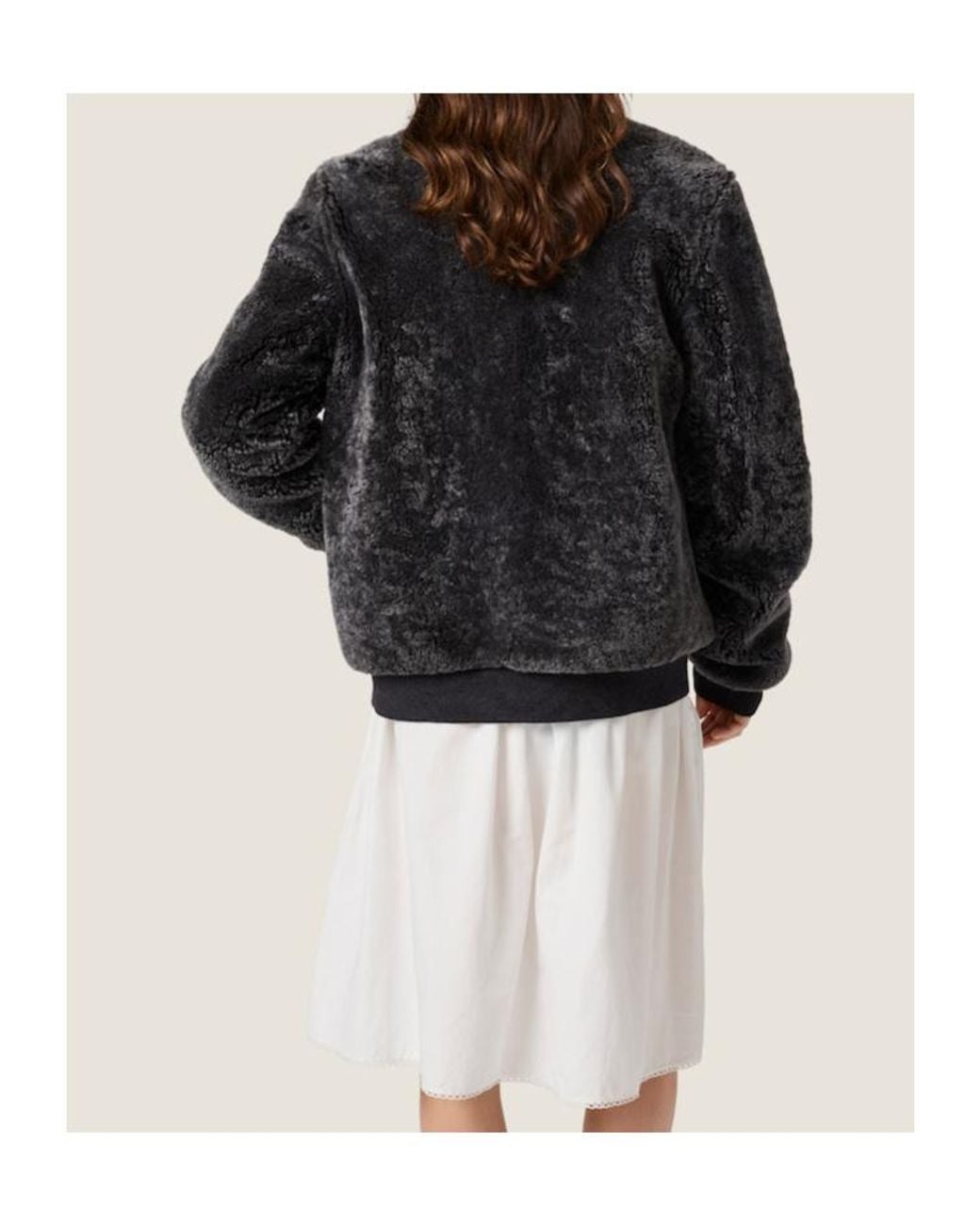 Miu Miu Black Shearling And Knit Blouson Jacket
